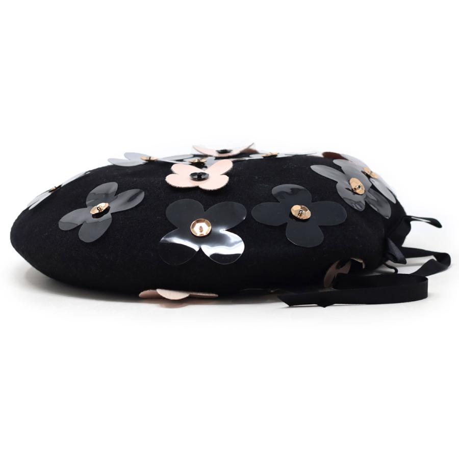 【新品未使用】共花ベレー black バライロノボウシ 花飾り 新品未使用】共花ベレー black バライロノボウシ 花飾り 新品】Barairo