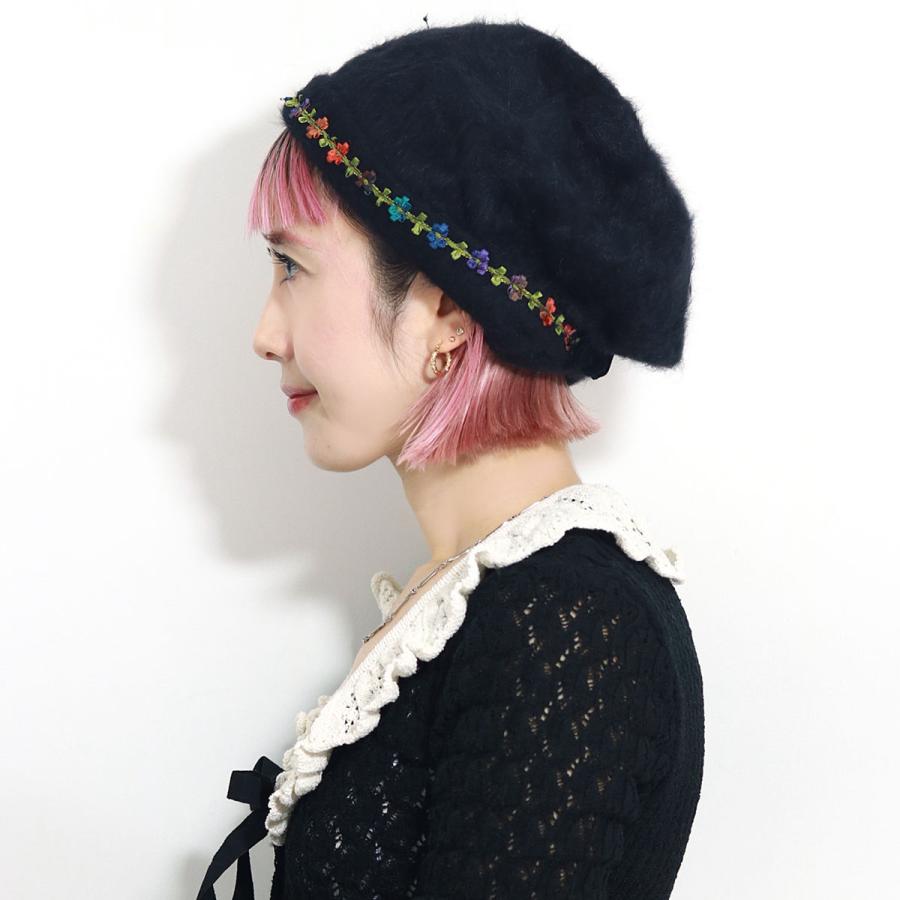 アンゴラ キャップ レディース 帽子 送料無料 Barairo no Boushi 秋冬 可愛い 上品 フード 日本製 チロル花アンゴラキャップ [beanie cap] 女性 プレゼント 帽子 クリスマス ギフト ラッピング無料 送料無料 Barairo no Boushi アンゴラ キャップ レディース 帽子 送料無料 秋冬