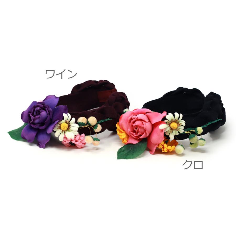 Barairo no Boushi カチューシャ 秋冬 ヘッドドレス 造花 可愛い 布花