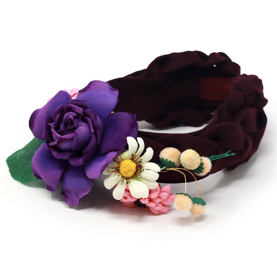 Barairo no Boushi カチューシャ 秋冬 ヘッドドレス 造花 可愛い 布花
