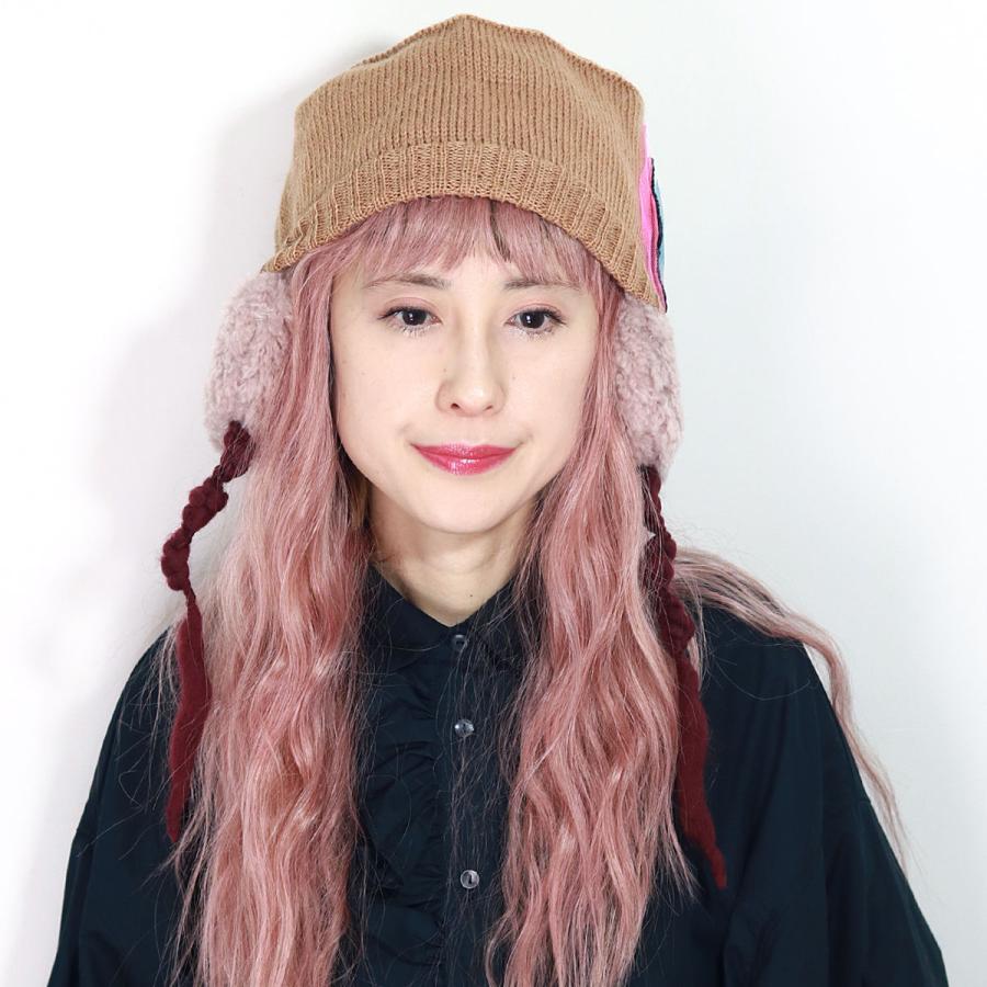 Barairo no Boushi ニット帽 耳当て付き バラ色の帽子 花 Barairo no Boushi ニット帽 耳当て付き バラ色の帽子 花