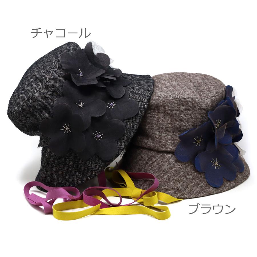 Barairo no Boushi ツイード 帽子 秋冬 かわいい レディース バラ色の