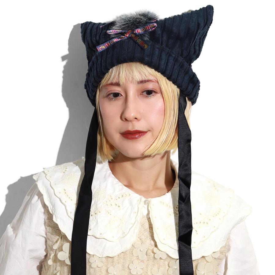 Barairo no Boushi 帽子 レディース 猫耳 秋冬 コーデュロイ 日本製