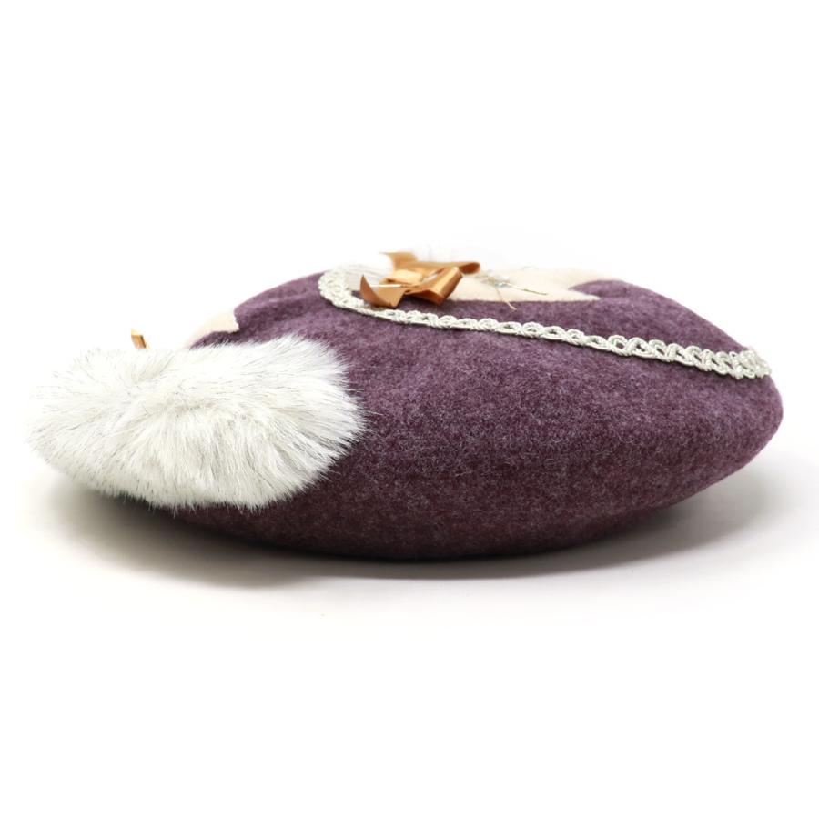 Barairo no Boushi ベレー帽 レディース 秋冬 ネコ ベレー 帽子 バラ色