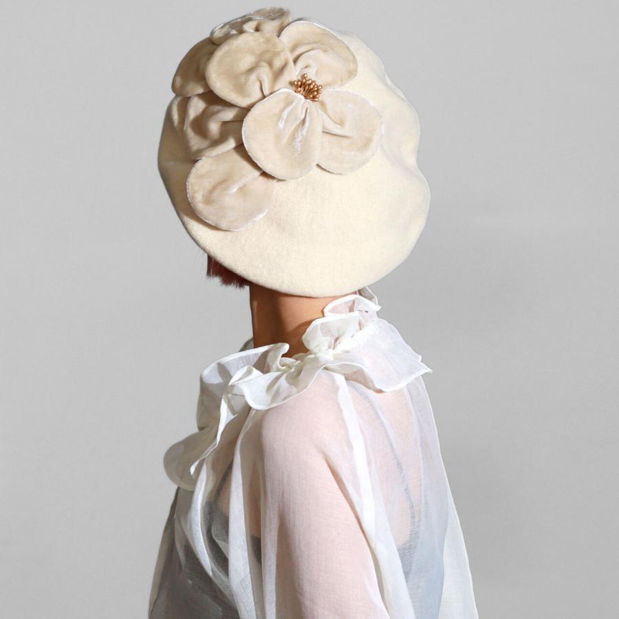 新品　未使用　メアリーマグダレン　ベレー帽　帽子　薄ピンク系　コサージュ　薔薇 Barairo no Boushi ベレー 帽子 レディース 秋冬 ネコ ベレー帽 バラ色