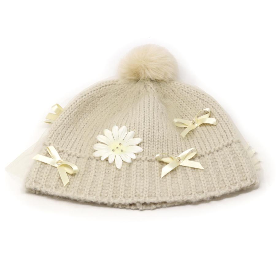 Barairo no Boushi ニット帽 レディース 帽子 チュール ポンポン