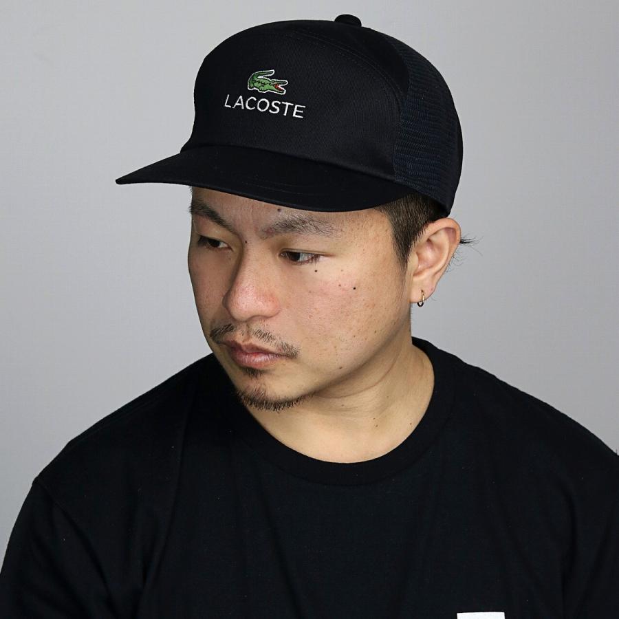 キャップ メンズ 帽子 メッシュキャップ ラコステ CAP 春夏 LACOSTE メンズ 吸汗 速乾 ビン皮 ブラック 黒｜elehelm-hatstore｜07