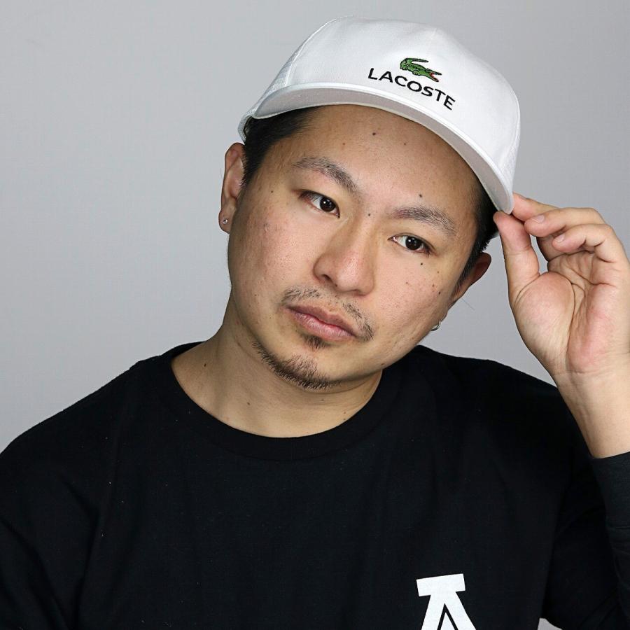 春夏 メッシュキャップ メンズ LACOSTE 帽子 キャップ ラコステ CAP ツイル インターロックウォーター/白 ホワイト｜elehelm-hatstore｜12