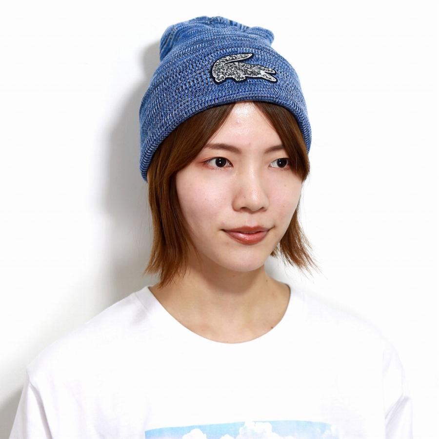 LACOSTEニット帽 LACOSTE（ラコステ） ニット帽子 メンズ BIG ワニワッペン 二重素材