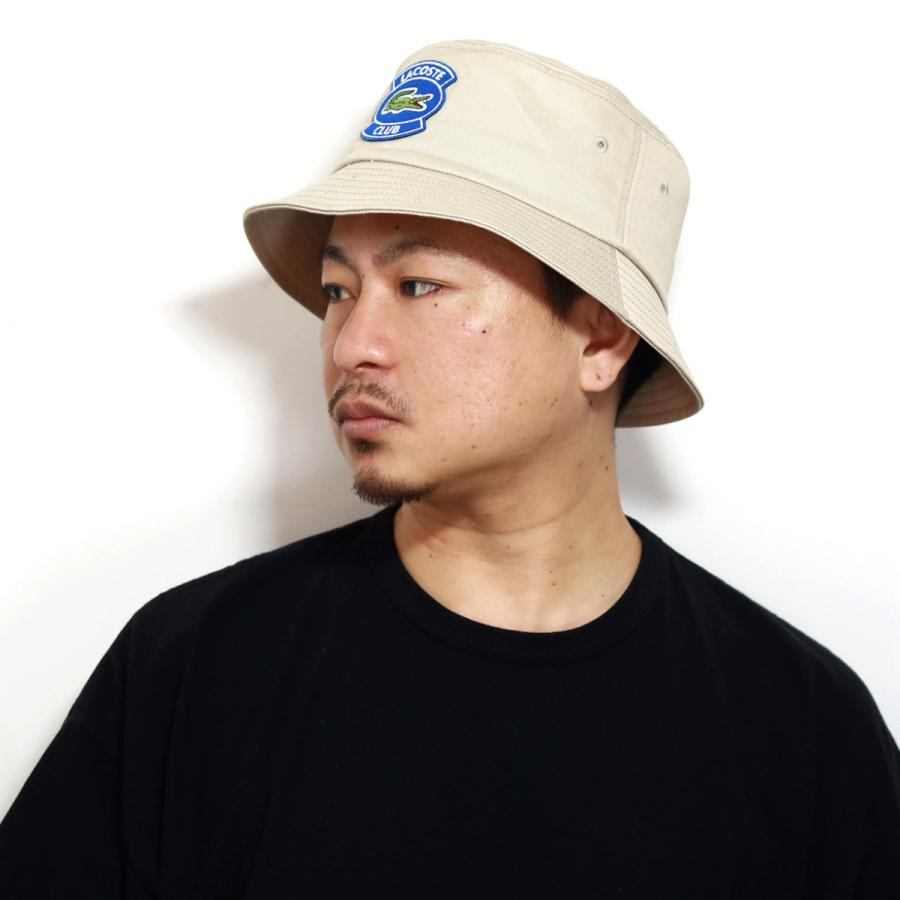 【新品未使用】LACOSTE バケットハット ブラック LACOSTE バケットハット 帽子 春夏 プリント メンズ バケハ