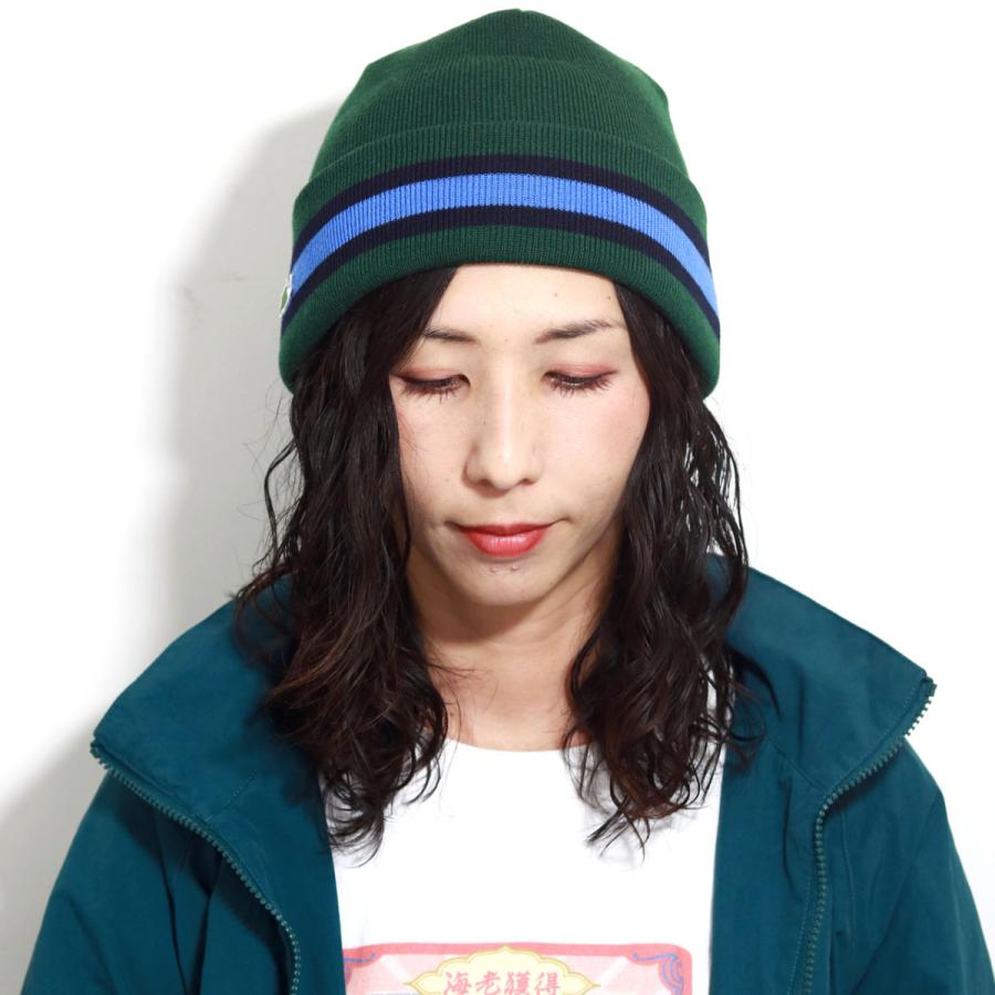 LACOSTE（ラコステ） ニット帽 メンズ フロントボーダーウールニット
