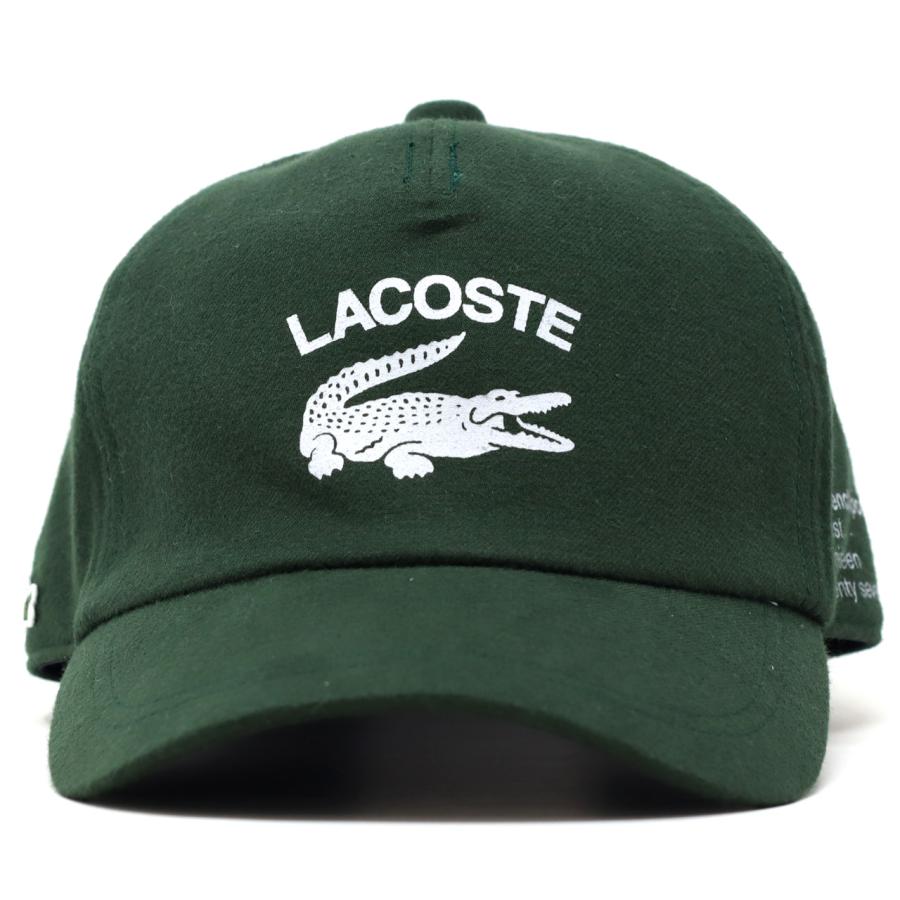 ラコステ キャップ メンズ LACOSTE フランネル 秋冬 キャップ 防寒 レディース 帽子 日本製 58cm cap / グリーン チャコール｜elehelm-hatstore｜05