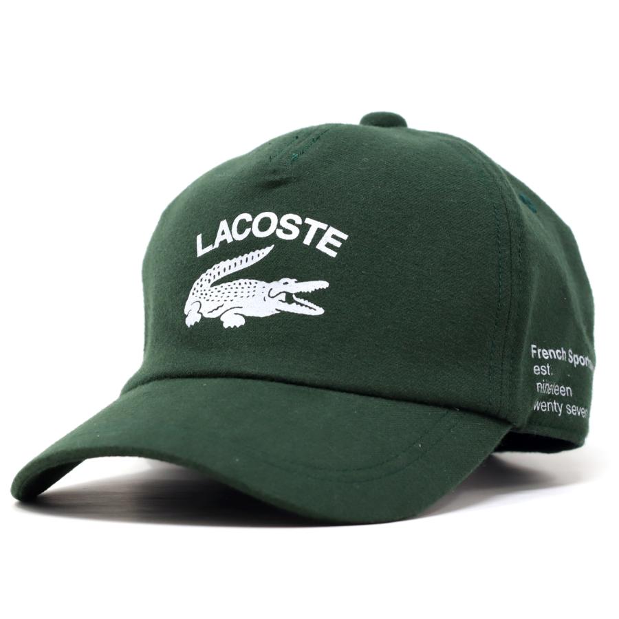 ラコステ キャップ メンズ LACOSTE フランネル 秋冬 キャップ 防寒 レディース 帽子 日本製 58cm cap / グリーン チャコール｜elehelm-hatstore｜09