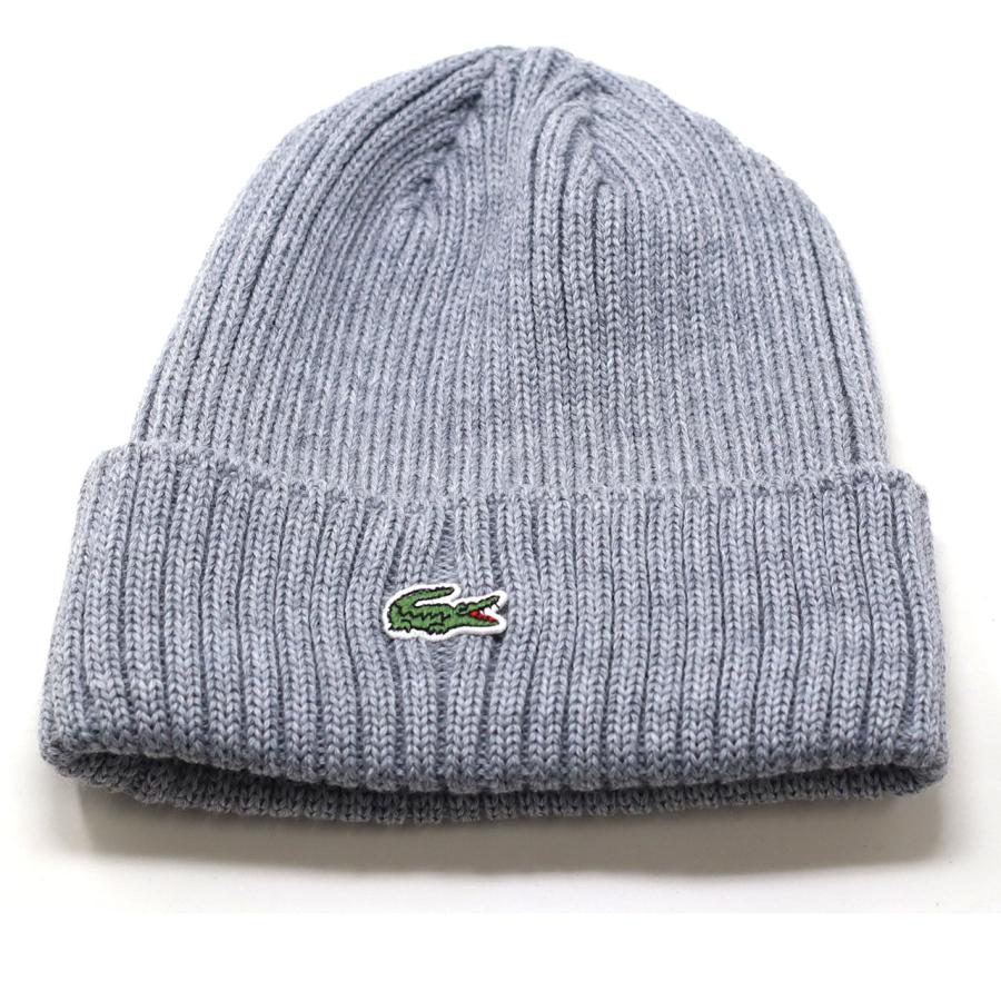 LACOSTE（ラコステ） リブ編み ウールニット 秋冬 ニット帽 メンズ
