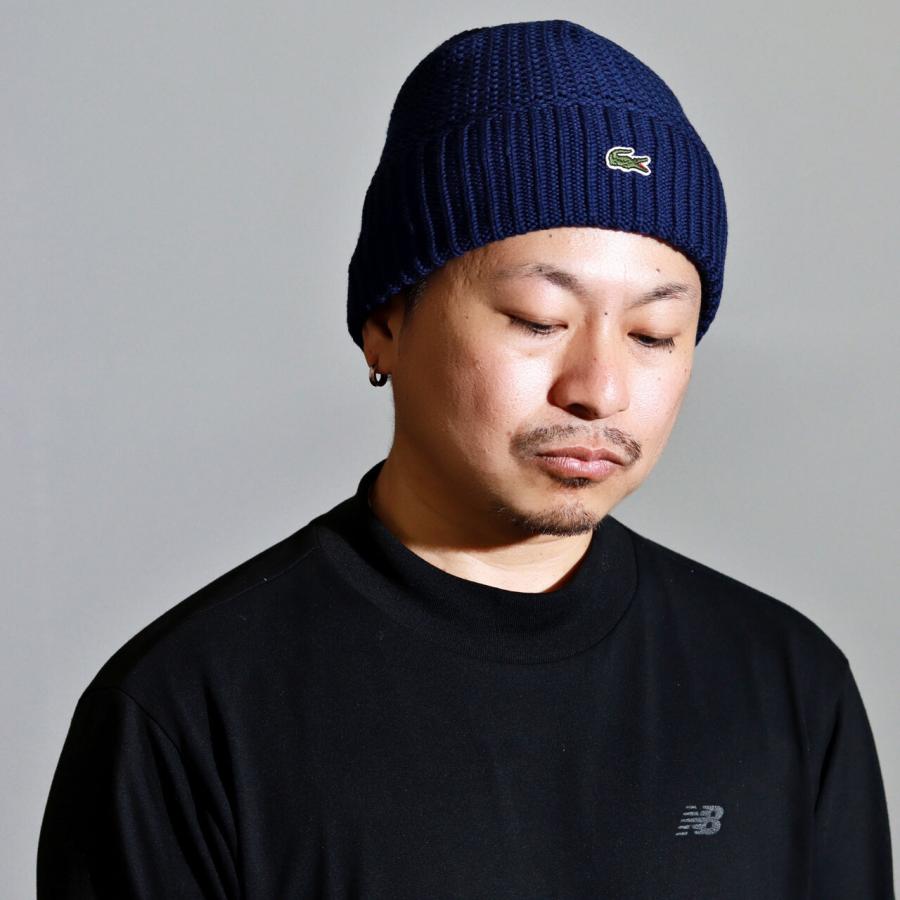 LACOSTE（ラコステ） ニット帽 メンズ 秋冬 日本製 ビーニー ウール