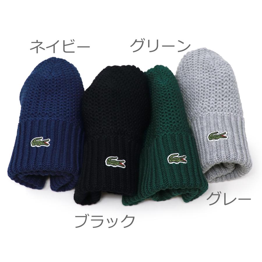 LACOSTE（ラコステ） ニット帽 メンズ 秋冬 日本製 ビーニー ウール