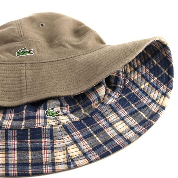 LACOSTE リバーシブル サハリハット チェック 秋冬 ラコステ LACOSTE リバーシブル サハリハット チェック 秋冬 ラコステ