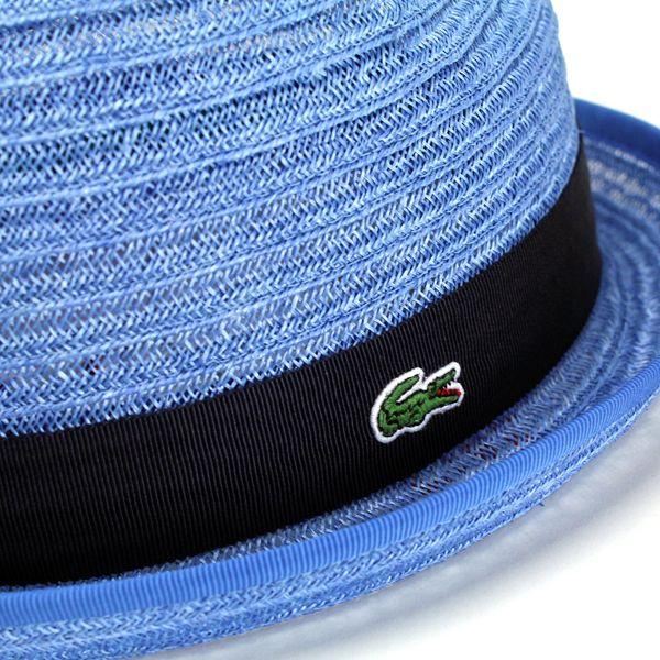 LACOSTE ラコステ 中折れハット ブルー LACOSTE（ラコステ） ハット メンズ 帽子 中折れハット ストローハット
