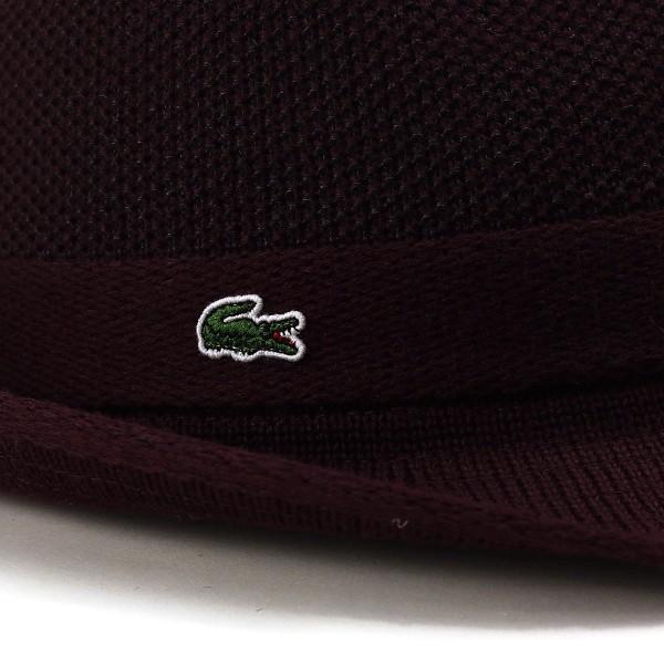 LACOSTE 秋冬 ニット 中折れ メンズ ハット 帽子 ラコステ レディース サイズ調整可 サーモマニッシュ ボルドー ワイン｜elehelm-hatstore｜05