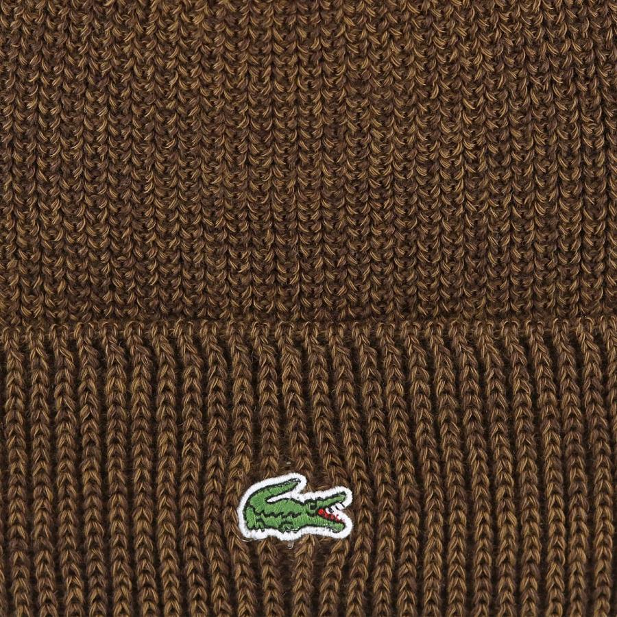 ラコステ 秋冬 ニット ワッチ ニット帽 メンズ LACOSTE ワンポイント 無地 レディース シンプル 帽子 スキー スノボ 茶 ブラウン｜elehelm-hatstore｜05