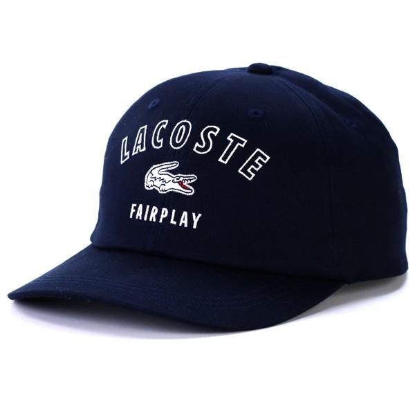ラコステ キャップ ネイビー フリーサイズ LACOSTE ラコステ キャップ コットン 帽子 ワニ ネイビー グレー