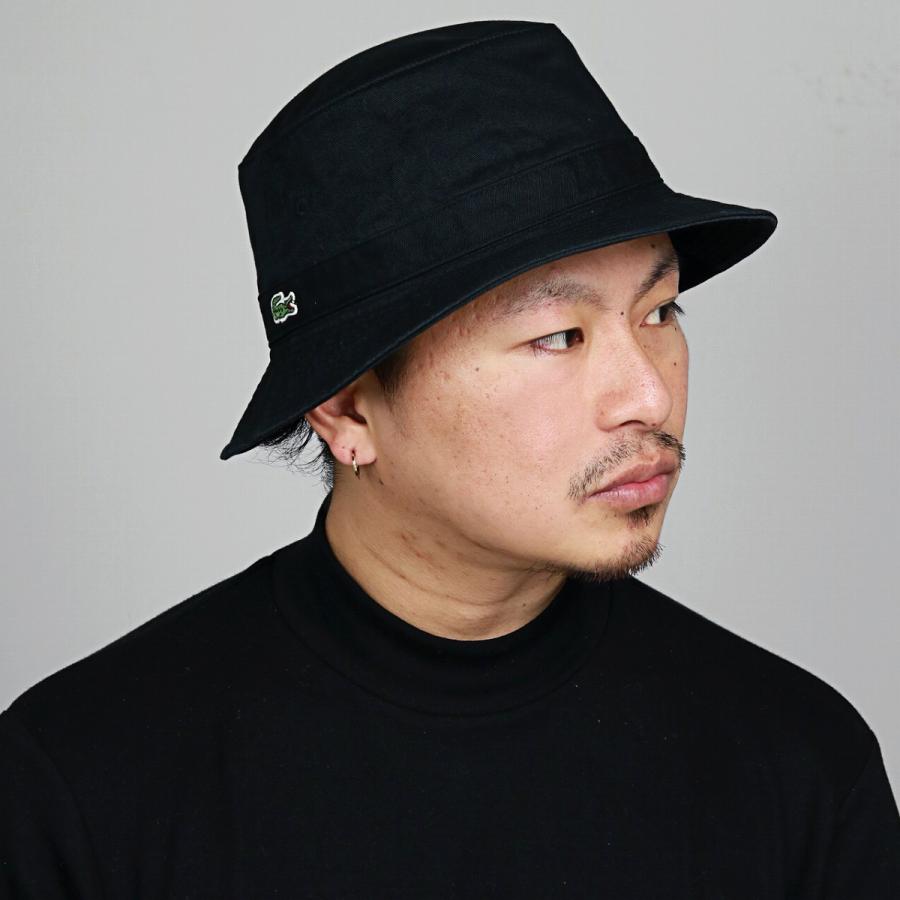 LACOSTE バケットハット ラコステ 帽子 サファリハット 黒 ブラック｜elehelm-hatstore