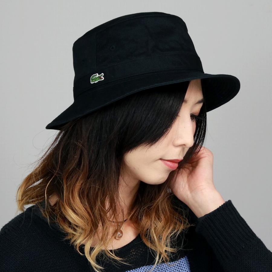 LACOSTE バケットハット ラコステ 帽子 サファリハット 黒 LACOSTE バケットハット ラコステ 帽子 サファリハット 黒