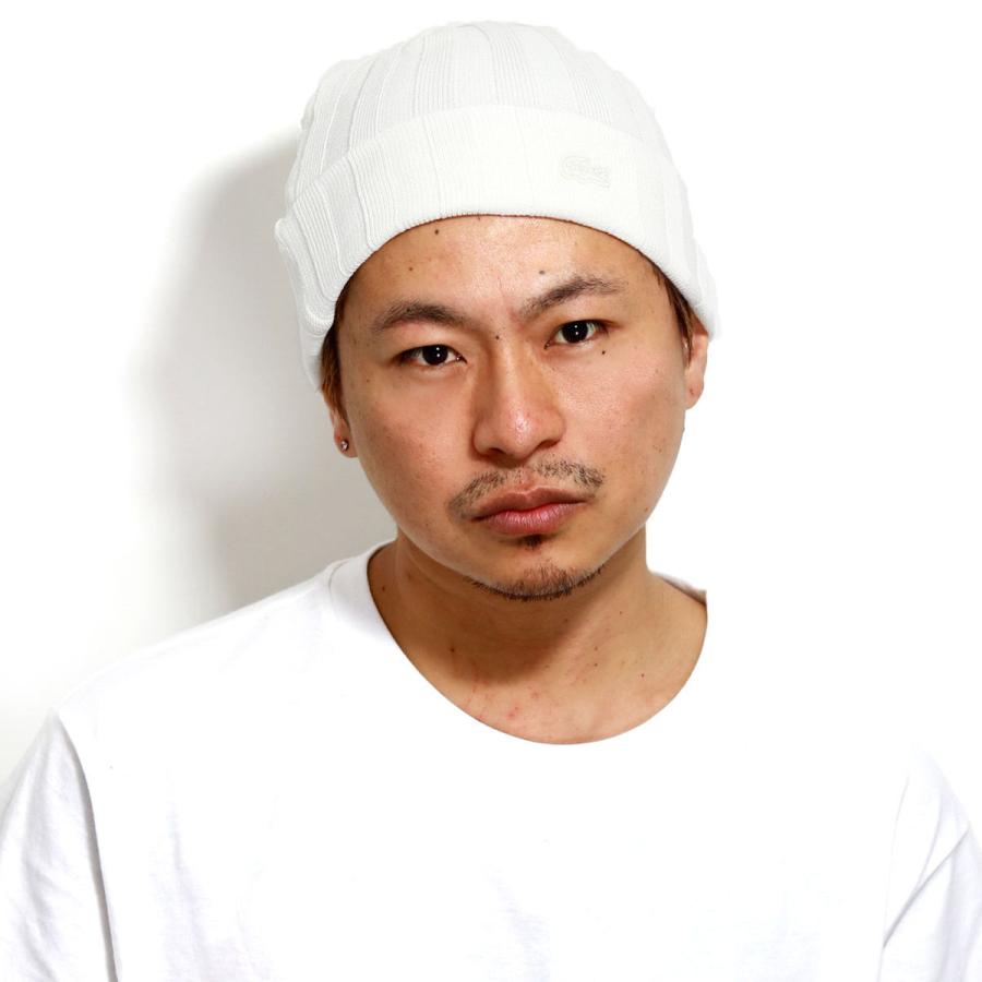 LACOSTE ニット帽 メンズ サマーニット ワニワッペン 帽子