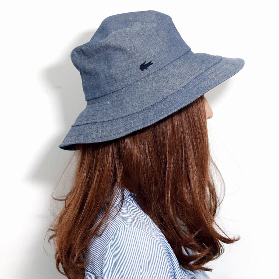 【LACOSTE】綿麻UVカット 超大つばハット LACOSTE ラコステ ハット レディース 帽子 つば広 大きいサイズ