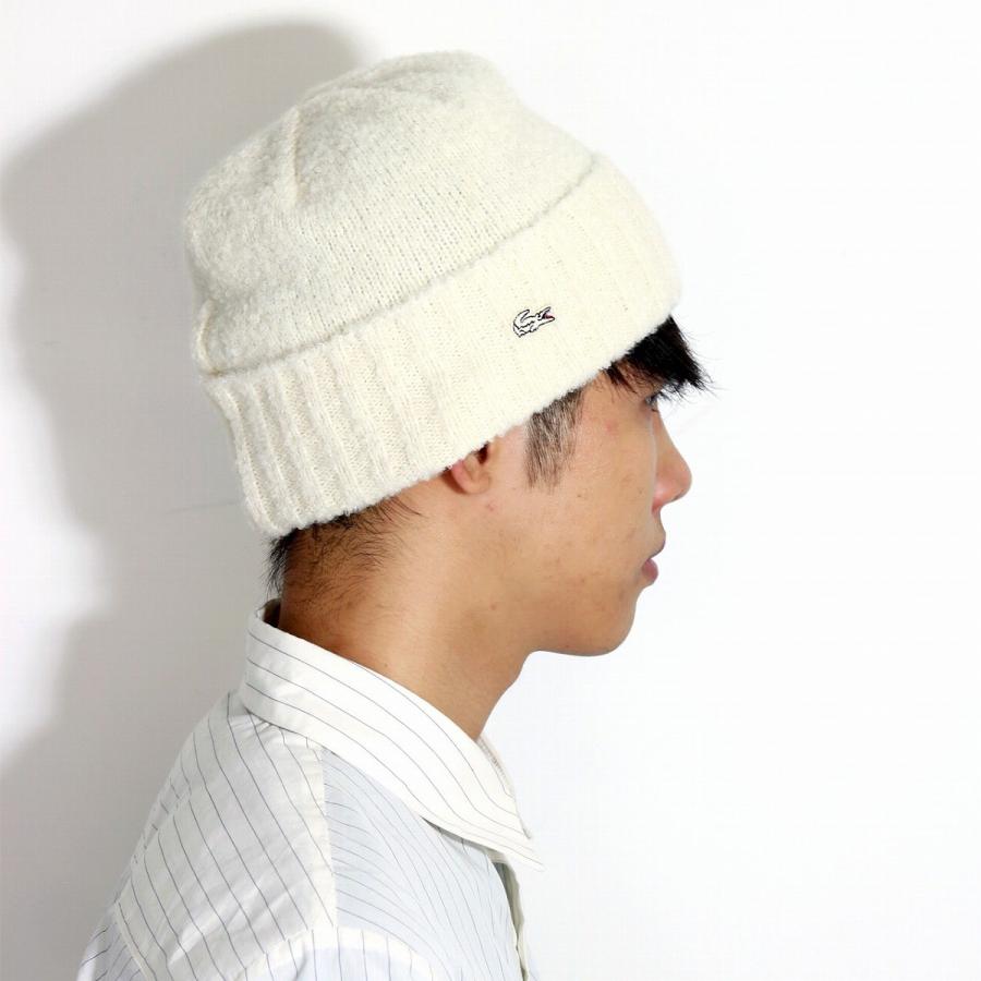 ニットワッチ アルパカウール Lacoste 秋 冬 日本製 ニット帽 メンズ レディース ラコステ 帽子 メンズ レディース 白 オフホワイト L7039 004 Elehelm帽子通販専門店 通販 Yahoo ショッピング