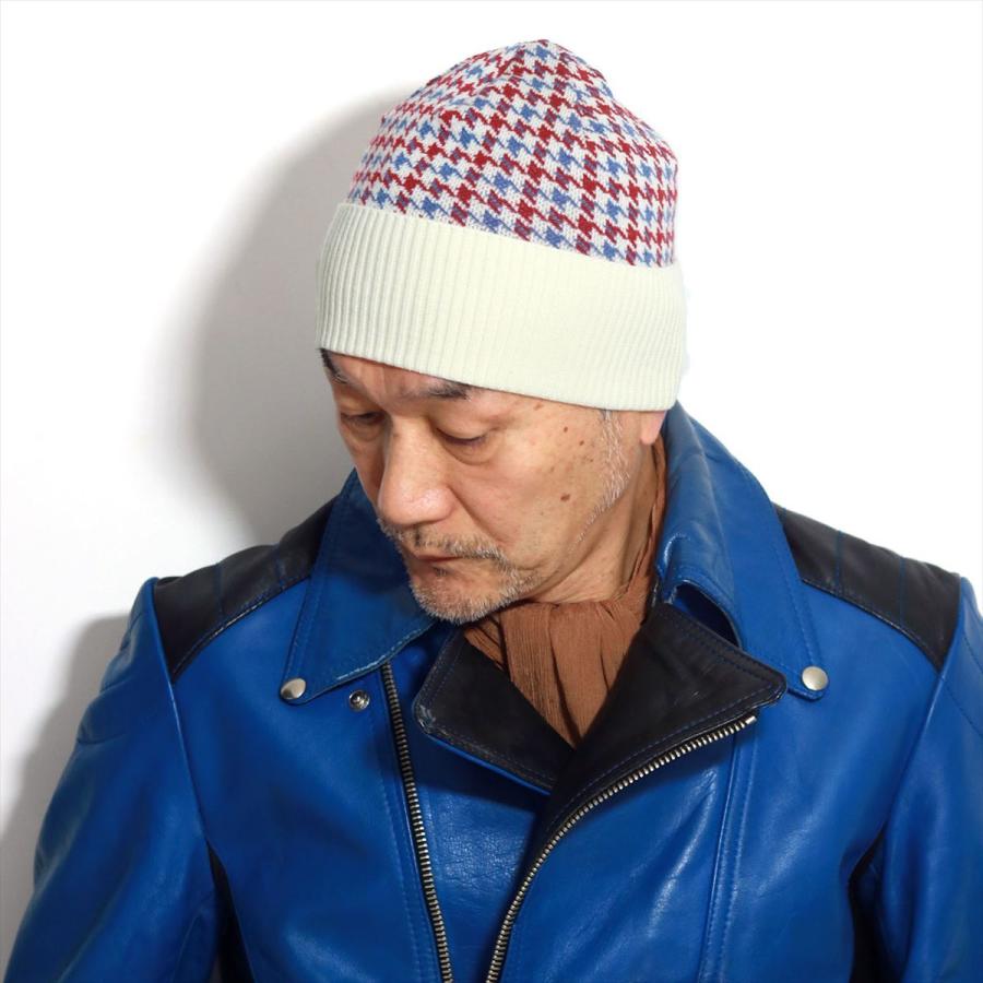 LACOSTE（ラコステ） ニット帽 メンズ 千鳥格子 千鳥柄 ハウンド