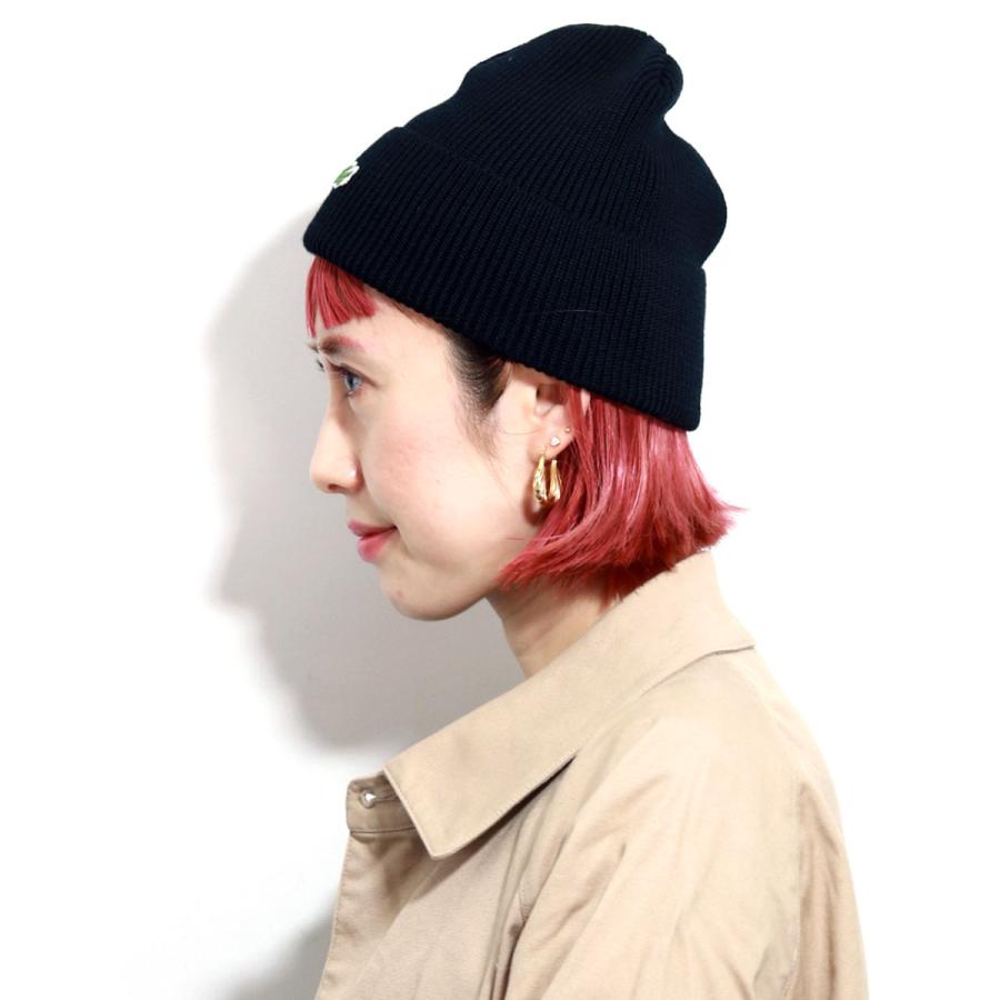 LACOSTE（ラコステ） ニット帽 メンズ ワニワッペン 毛100 帽子 秋冬