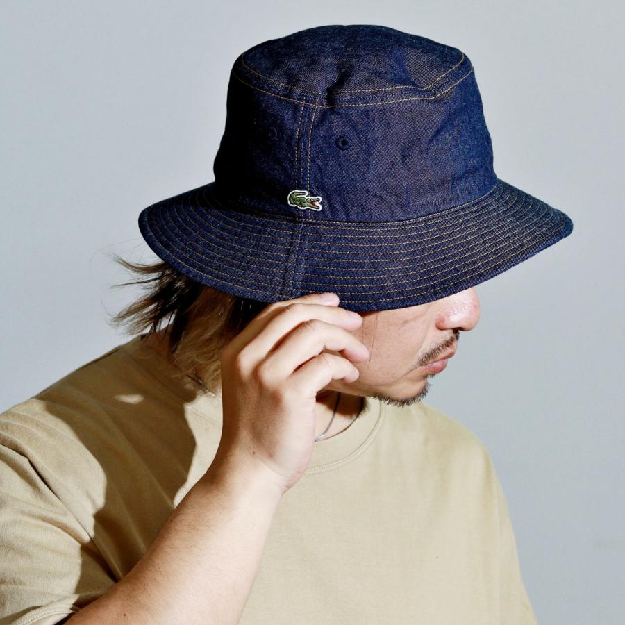日本製 80s I.S. ISSEY MIYAKE デニム 刺繍 バケットハット LACOSTE（ラコステ） デニム 帽子 ハット 春夏 バケットハット メンズ