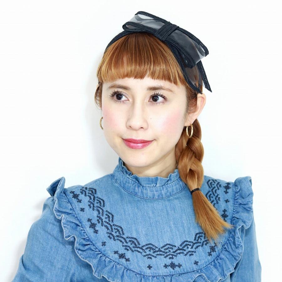 【新品未使用】バラ色の帽子 パーティカチューシャ Barairo no Boushi カチューシャ リボン 透明 涼し気 ヘッド