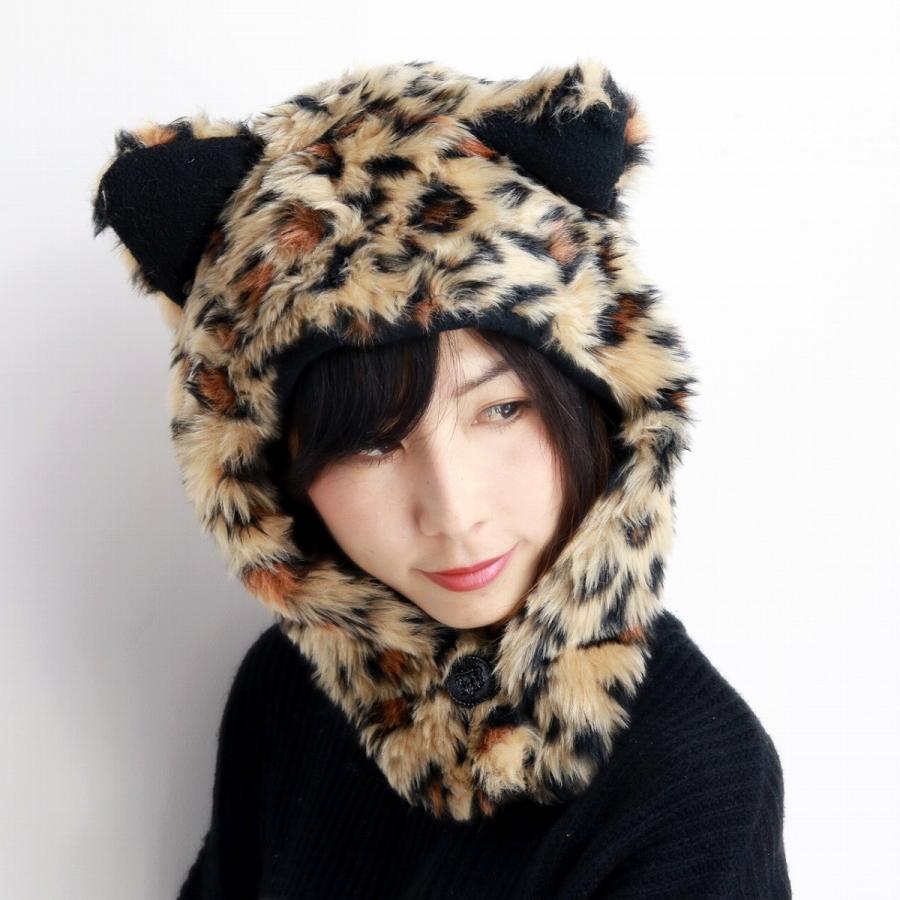 アニマル柄 飛行帽 LTC 秋冬 レディース フード トラッパー ファー