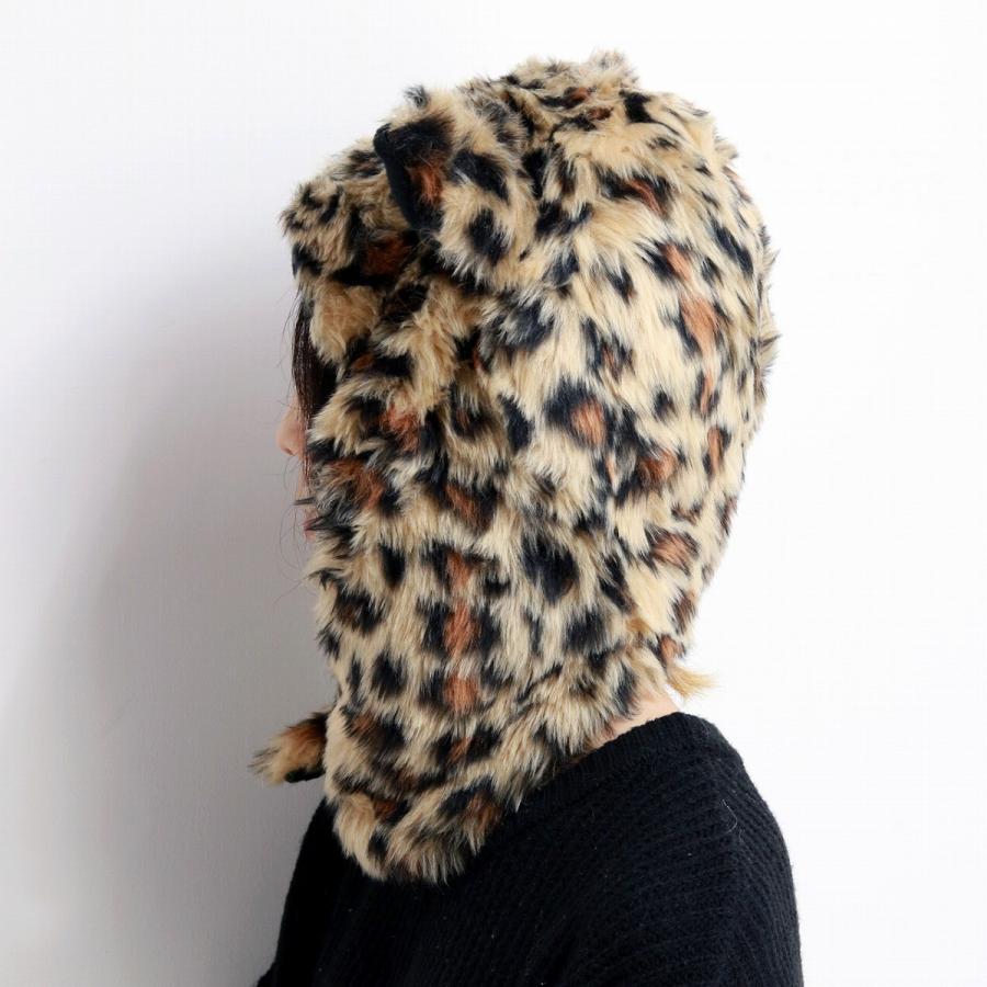 アニマル柄 飛行帽 LTC 秋冬 レディース フード トラッパー ファー