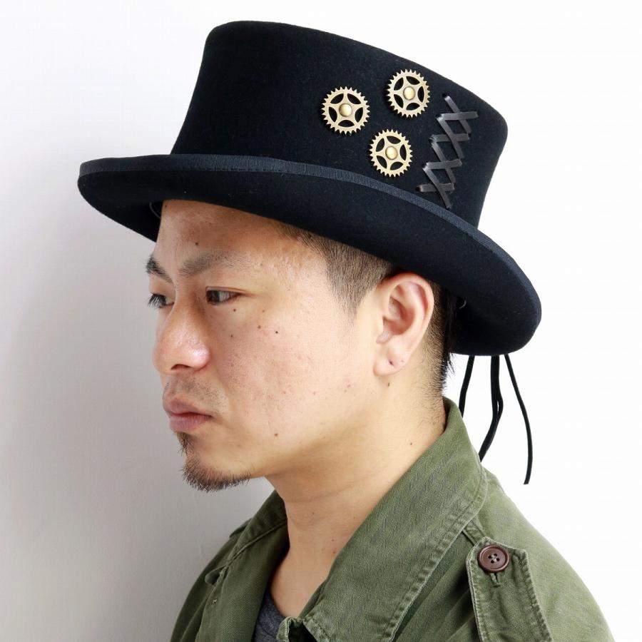 スチーム パンク 歯車 シルクハット Kennyk フェルト Ltc ケニーk 秋冬 トップハット 個性的 メンズ レディース 帽子 ハロウィン 衣装 黒 ブラック Lt Wfsp 011 Elehelm帽子通販専門店 通販 Yahoo ショッピング