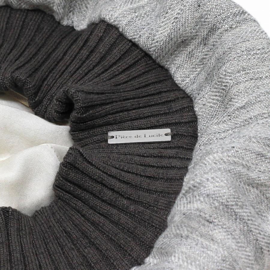 ベレー帽 レディース piece de lucile 綾織り 洗い加工 knob リネン