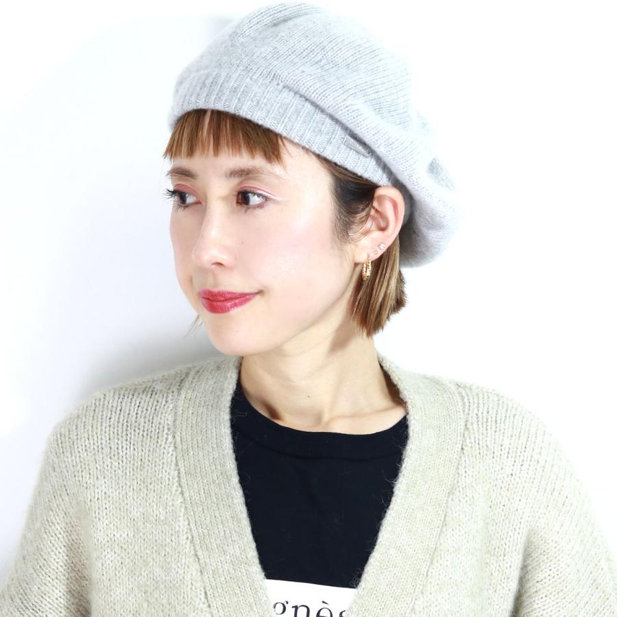 ベレー帽 レディース Piece de Lucile 秋冬 ギャザー ファー カシミア