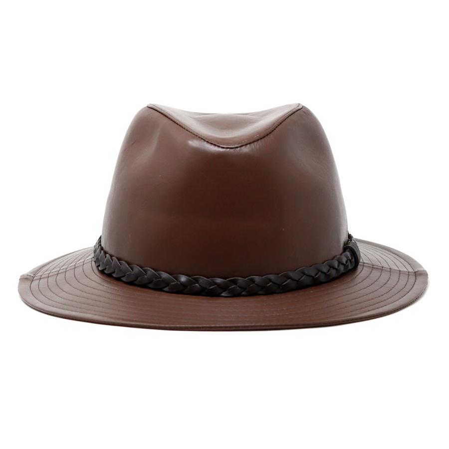 MARONE（マローネ） ハット ラムレザー 中折れ帽子 レザーハット 羊革