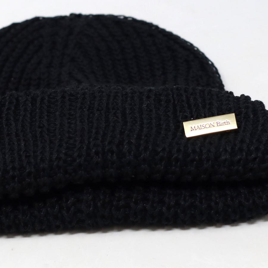 MAISON Birth（メゾンバース） 麻 ニットワッチ帽子 リネン 折り返し