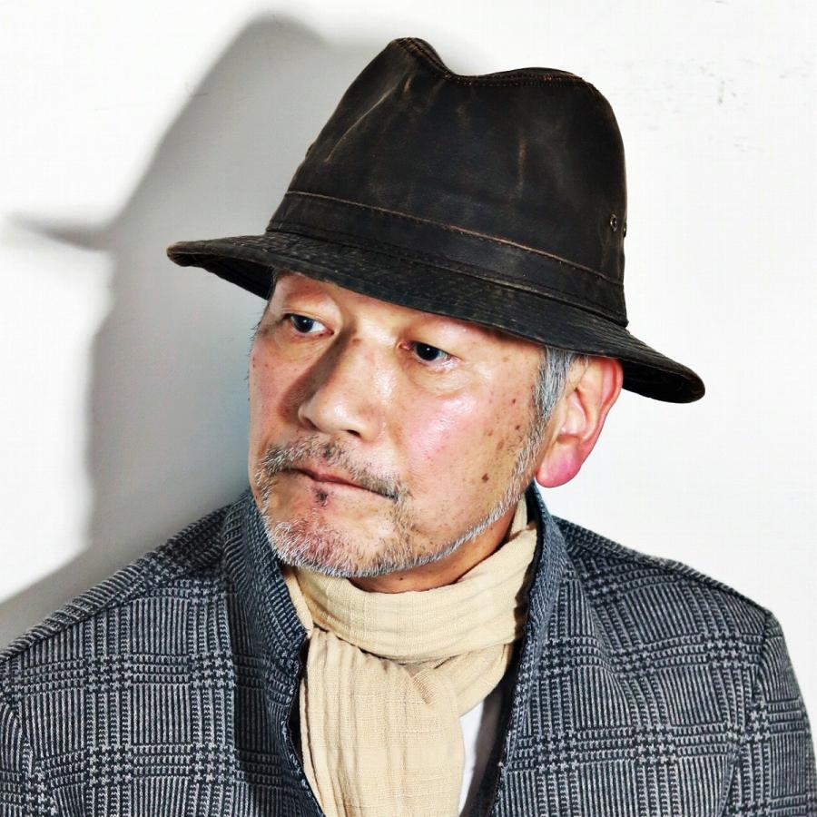 ハット メンズ 中折れハット ヴィンテージ風 ダメージ オールダウン