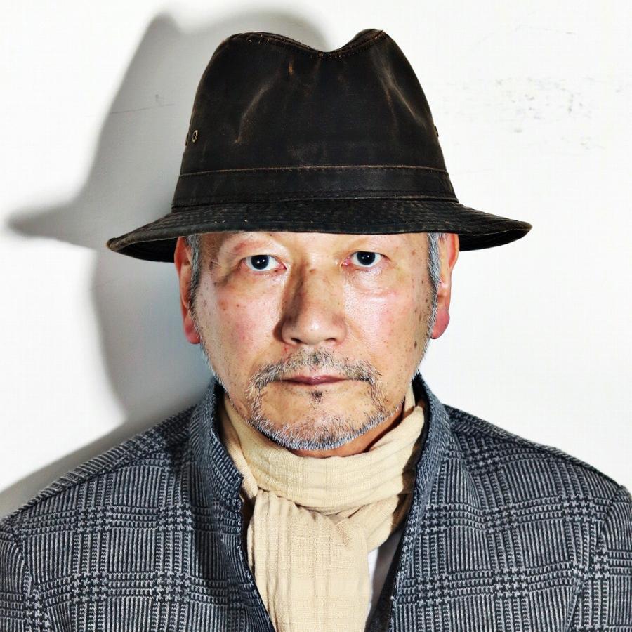 ハット メンズ 中折れハット ヴィンテージ風 ダメージ オールダウン