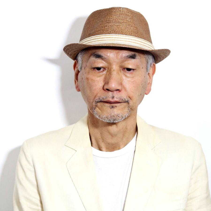 夏 ハット 中折れ つば短 麦わら帽子 中折れハット メンズ ショート