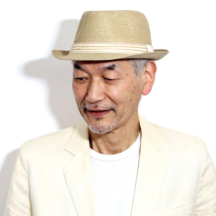【Saravah 】中折れハット 日本製 57 調節可能 高さ11ブリム8 夏 ハット 中折れ つば短 麦わら帽子 中折れハット メンズ ショート