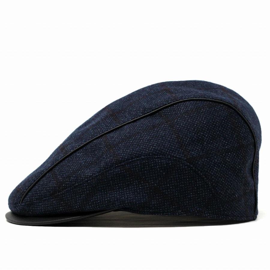 ANGELICO 生地 ハンチング チェック柄 ハンチング帽 イタリア産生地