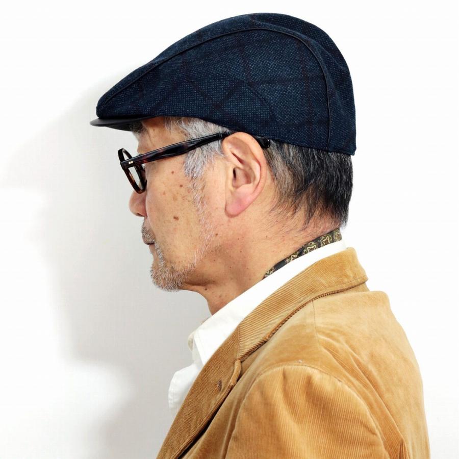 ANGELICO 生地 ハンチング チェック柄 ハンチング帽 イタリア産生地