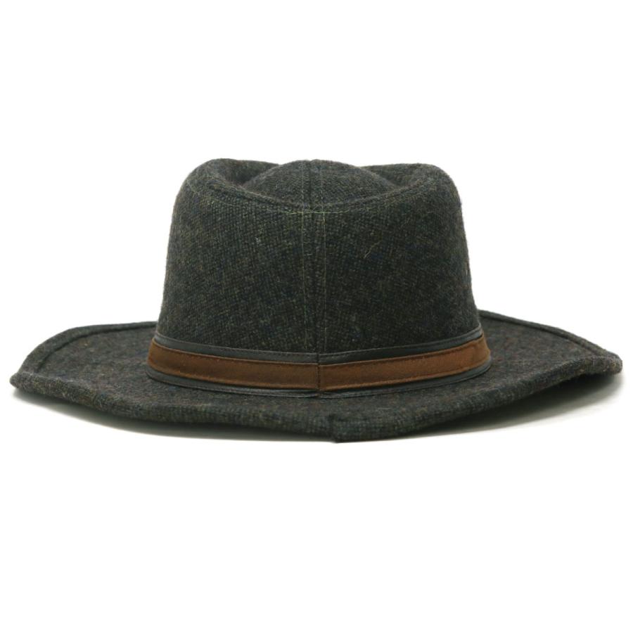 ハット ワイドブリム ツイード つば広 ウール 冬 帽子 メンズ 紳士  