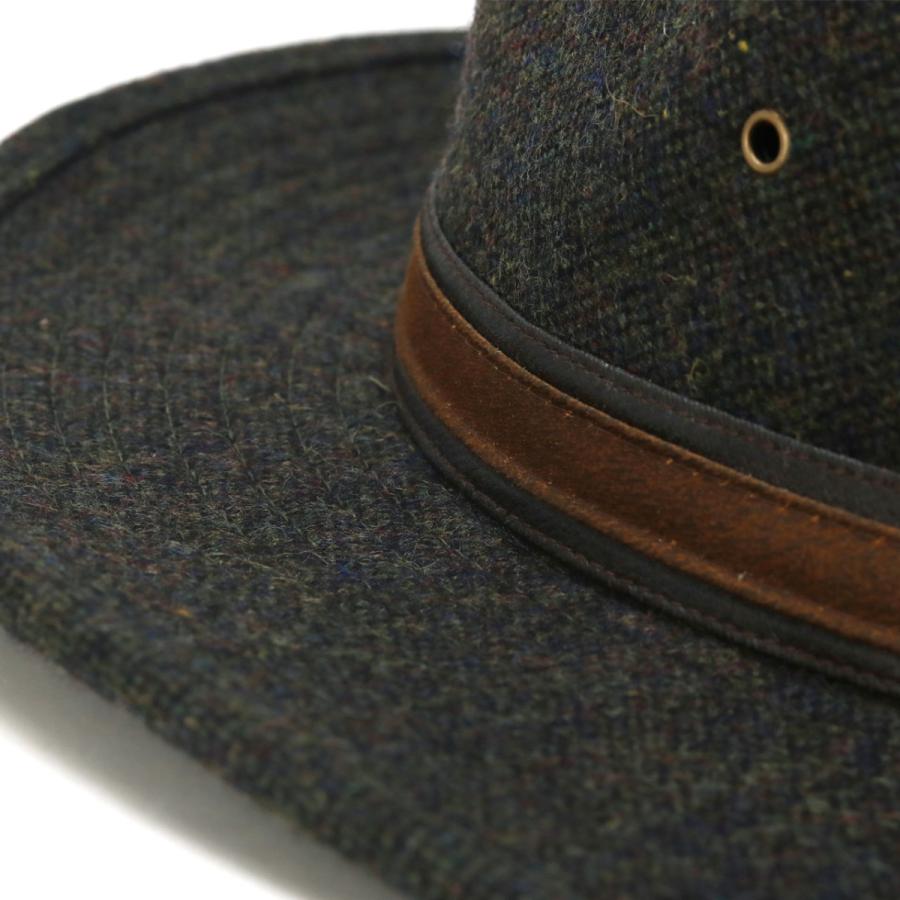 ハット ワイドブリム ツイード つば広 ウール 冬 帽子 メンズ 紳士  