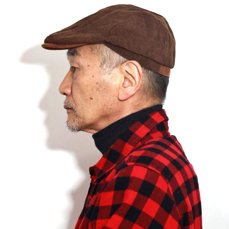 コーデュロイ 帽子 ハンチング メンズ 渋い Dorfman Pacific 黒 紳士